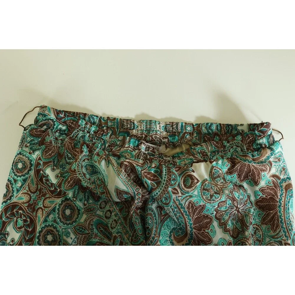 Roz & Ali Paisley Maxi Sheer Skirt Fairy Grunge Y2K Cowgirl Turquoise Brown 1X